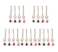 Homoyoyo 20 Botellas Difusoras de Ambientador Navideño para Coche. Adornos Colgantes para Aceites Esenciales: Papá Noel, Árbol, Regalo, Estrella. Colores Surtidos, Vidrio Y Madera.