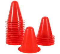 Homoyoyo 20 Conos de Entrenamiento Deportivo de Plástico para Patinaje sobre Ruedas, 20 Piezas Color Rojo sin Agujero, Conos de Agilidad Reutilizables y Apilables para Fútbol, Ciclismo