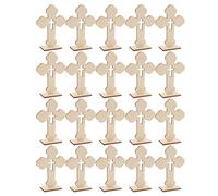 Homoyoyo 20 Piezas Cruces de Madera con Base para Manualidades Decoración Religiosa DIY para Bautizos y Comuniones Centro de Mesa Portátil para Eventos Cristianos y Proyectos Creativos