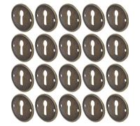 Homoyoyo 20 Piezas Cubiertas Ovaladas para Cerraduras de Cajones y Cajas de Madera Placas Decorativas Metálicas en Bronce Antiguo para Muebles Vintage Insertos para Cerraduras de