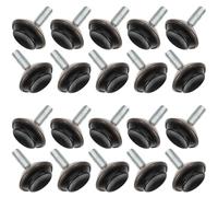 Homoyoyo 20 Piezas de Patas Ajustables para Muebles, Niveladores de Patas de 14 Mm en Negro Dorado, Cabezal Giratorio 360° para Armarios y Mesas, Pies Resistentes y Antideslizantes