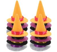 Homoyoyo 20 Piezas Mini Sombreros De Bruja Decorativos Para Botellas - Gorro De Bruja Pequeño Ideal Para Fiestas De Halloween y Decoración - Hechos De Material Sintético En Color