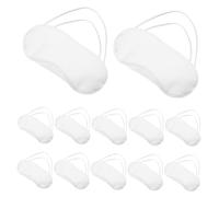 Homoyoyo 24piezas de Protección Solar para Ojos Unidades de Color Blanco Hecha de Material Ligero de Poliéster para Viajes Avión Trenes y Hoteles Antifaz para Dormir