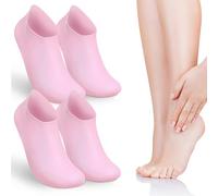 Homoyoyo 2Pares Calcetines Hidratantes de Silicona Xl Suavizantes para Pies Secos Reutilizables y Flexibles Hidratación Profunda y Cuidado Exfoliante Perfectos para Rutinas