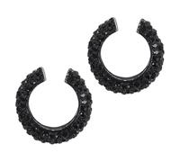 Homoyoyo 2piezas Clip De Oreja De Perforación Forma De c Grueso De Aleación Pendientes De Clip Para Mujer Sin Perforar Gemas De Imitación Para Navidad