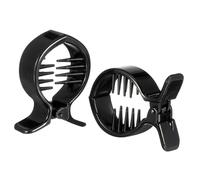 Homoyoyo 2piezas Clip Para Cabello Redondo Dientes De Pinzas Para Coleta Soporte Fuerte Para Peinados Horas Negro
