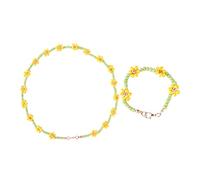 Homoyoyo 2piezas Conjunto De Collar y Pulseras De Cuentas Colores Brillantes Kit De Accesorios Infantiles