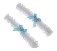 Homoyoyo 2piezas Conjunto Ligas De Boda Decoración De Encaje y Cristales Forma De Corazón Para Novias y Eventos Especiales