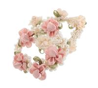 Homoyoyo 2piezas Cuerda De Pelo De Perlas Coleteros Rosas Para Mujer Bandas Elásticas Cuentas Accesorios Cabello Para Fiesta o Diario