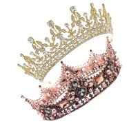 Homoyoyo 2piezas Diadema Vintage de Tiara para Novia Tiaras Pequeñas de Imitación de Gemas Tocado Decorativo para Niñas para Fiesta de Princesa