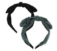 Homoyoyo 2piezas Diademas Anchas Lazo Grande Anudado Para Mujeres Niñas y Adolescentes Tocado Banda Pelo Ancha Para Fiestas y Ocasiones Casuales