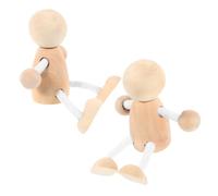 Homoyoyo 2Piezas Muñecos de Madera Sin Pintar DIY para Muñecas de Clavija de Madera para Pintura y Manualidades Creativo para Decoración Infantil
