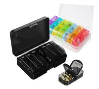 Homoyoyo 2piezas Pastillero Organizador Semanal Pequeño para Días para Viajes Organizador de Viaje Estuche Portátil Diario para Medicamentos