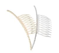 Homoyoyo 2piezas Peine Para Flequillo Doradas y Plateadas Peine Cabello De Mujer y Niña Lateral Para Novia Pasador Cabello y