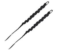 Homoyoyo 2piezas Peluca Trenzada Negra de Extensiones de Coleta Larga Sintética para Mujer para Fiestas de Disfraces y Eventos de Moda