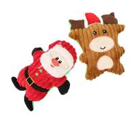 Homoyoyo 2piezas Peluches Parlantes para Perros Juguete Navideño Chirriante Forma de Caricatura Juguete para Masticar Interesante Adecuado para Cachorros Casa