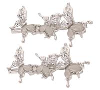 Homoyoyo 2piezas Pinzas De Cabello Horquilla Metálica Incrustaciones De Imitación De Cimófano Diseño De Garra De Gato Para Sujetar El Flequillo Look Elegante Para Mujer