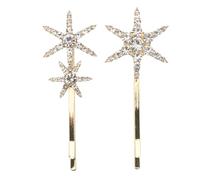 Homoyoyo 2piezas Pinzas Pelo Gemas de Imitación Horquilla de Aleación Brillante para Mujer Decoración de Estrellas Cabello