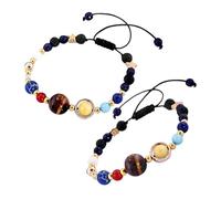 Homoyoyo 2piezas Pulsera De Temática Del Cuentas De Sistema Solar Diseño Guardiana Joyería Galáctica Para Mujer