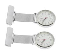 Homoyoyo 2piezas Relojes De Enfermera Clip Reloj De Bolsillo Metalico para Enfermeras Broche De Solapa Colgante para Uso Profesional