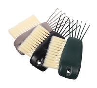 Homoyoyo 3 Cepillos Limpiadores para Peine, Herramienta Multiusos para Eliminar Pelos y Residuos, Cerdas Flexibles, Colores Gris, Verde Oscuro y Negro, Limpieza Diaria en Hogar, Peluquería