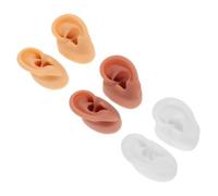 Homoyoyo 3 Pares Modelo de Enseñanza del Oído de Silicona Suave Reutilizable para Perforaciones y Exhibición de Joyería para Formación en Cosmetología y Práctica Profesional