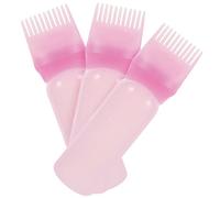 Homoyoyo 3 piezas Botella Aplicadora Peine para Coloración y Aceite Diseño Práctico y de Usar para Teñir y Aplicar Acondicionador Color Rosa