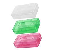 Homoyoyo 3 Piezas Cajas Organizadoras de Plástico Transparentes con Tapa de Unidades para Lápices y Pinceles Resistentes y Prácticas para Estudiantes y Artistas Color Color Aleatorio
