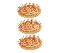 Homoyoyo 3 Piezas Cepillo Masajeador de Cabello de Bambú Sin Mango Antiestático para Masaje de Cabelludo Casa Oficina y Viajes para Hombres y Mujeres