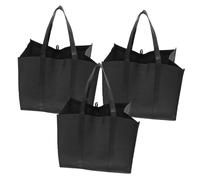 Homoyoyo 3 piezas Compra Reutilizables Negras Bolsas Portátiles de Tela No Tejida Resistentes y Plegables para Supermercado Picnic y Viaje