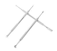 Homoyoyo 3 Piezas de Empujadores de Cutículas de Acero Inoxidable Herramienta de Limpieza y Preparación para Uñas Doble Punta Diseño Ruso para Manicura y Pedicura en Casa y Salón