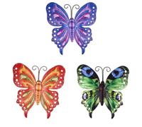 Homoyoyo 3 Piezas Decoración De Pared De Mariposas Mariposas De Metal Para Jardín Esculturas De Pared Coloridas Para Decoración