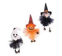 Homoyoyo 3 Piezas Decoración Halloween Colgante con Campanas Calabaza Fantasma y Bruja para Interior y Exterior Adornos Fiesta Terrorífica Decoración Techo y Pared