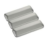 Homoyoyo 3 Piezas Estuche Metálico Portátil con Tapa Organizador de Bolígrafos y Lápices Caja de Hojalata Rectangular para Papelería de Unidades para Oficina y Escuela
