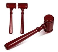 Homoyoyo 3 piezas Martillo de Juez de Madera Mini Accesorio de Cosplay para Rol Seguro y Pulido para Jueces y Abogados