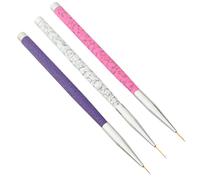 Homoyoyo 3 Piezas Pincel Delineador para Uñas, Pinceles Delineadores para Manicura, Fibra, para Dibujar Líneas y Flores, para Salón de Uñas Profesional y Uso en Casa