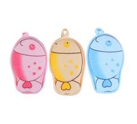 Homoyoyo 3 Piezas Toalla de Baño Esponja de Baño para Esponja Corporal con Figuras de Criaturas Absorbente con Dibujos de Peces