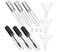 Homoyoyo 3 Piezas Tubos Vacíos para Rímel con Cepillo y Embudos Contenedores Transparentes para Máscara Crema Pestañas Recargables y Portátiles para Maquillaje DIY