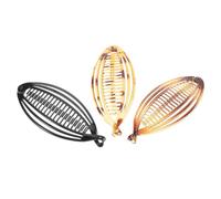 Homoyoyo 3 Pinzas Pelo de Caparazón de Tortuga y Plátano, Tamaño Mediano, Diseño Hueco, para Mujeres y Niñas, Uso Diario y Recogidos, Accesorio Duradero de PC en Negro Brillante, Ámbar