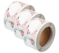 Homoyoyo 3 Rollos Etiquetas Adhesivas de Nombre en Blanco Flores para | Papel, Fácil de Pegar y Despegar, Gran Espacio para Anotar, Cocina y Restaurante
