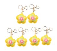 Homoyoyo 3 Series Llavero Flor Colgante De Llavero Decoración Llavero Pequeño Para Bolso Preciosos Llaveros De Flores Estatuilla Llavero Lindo Llavero Pu Yellow 2 Piezas X 3