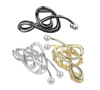 Homoyoyo 3piezas Clip De Nota Elegante De Metal Grandes Antideslizantes Para Peinar Accesorios De Moda Para Mujeres Forma De Perla Falsa y Nota Musical