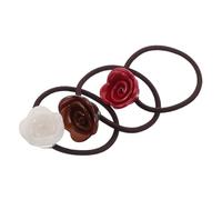 Homoyoyo 3piezas Coleteros Rosas de Alta Elasticidad para Mujer Coleteros Ajustables Elásticos con Dije de Flor Decorativos para Viajes Playa y Fiestas Hawaianas