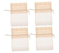 Homoyoyo 4 Bolsas De Muselina De Algodón con Cordón para Guardar Tés, Especias, Jabones, Dulces, Joyas, Recuerdos De Boda Y Manualidades para Decoración del Hogar.