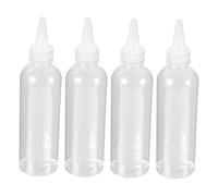Homoyoyo 4 Botellas Aplicadoras de Pegamento Punta, Botella Vacía de 200ml, Plástico Transparente, Dispensación Precisa, Ideales para Manualidades y Proyectos