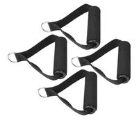Homoyoyo 4 Mangos de Agarre con Mosquetones para Entrenamiento de Fuerza, Mango de Ejercicio Agarre en Espuma Negra, Accesorios para Bandas de Resistencia y Ejercicios de Tracción en Casa