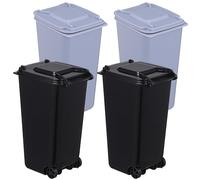 Homoyoyo 4 Papeleras Pequeñas de Plástico para Escritorio Cubos de Basura Mini Negro y Gris Organizadores de Oficina con Tapa para Habitación y Estudio Set de 2 Unidades Negras 2