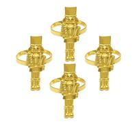 Homoyoyo 4 Piezas Anillos de Servilleta Nutcracker de Metal Dorado de Soportes Reutilizables para Decoración Navideña y Festiva Cena y Fiesta