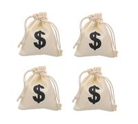 Homoyoyo 4 piezas Bolsas de Lona con Cordón para Fiestas Almacenaje de Snacks y Monedas con Símbolo de Dinero Bolsas Pequeñas para Regalos y Eventos Sociales