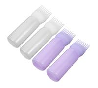 Homoyoyo 4 Piezas Botella Aplicadora con Peine para Teñir el Cabello, Botella de Plástico para Peluquería, Superficie Lisa y Ligera, para Cabello y Cuero Cabelludo, con Peine Aplicador